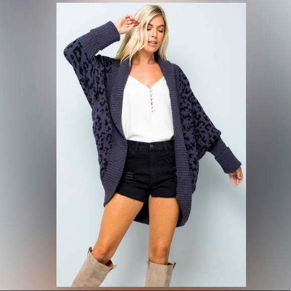 Leopard print fluffy knit cardigan - Picture 6 of 6